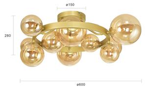 Lustră LED aplicată Brilagi MILLA 10xG9/3W/230V auriu