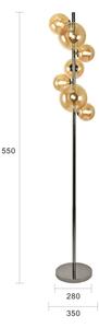 Brilagi - Lampă de podea LED MILLA, 7xG9, 3W, 230V, negru cromat/auriu