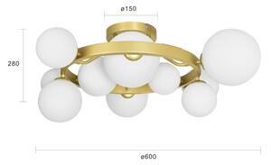 Lustră LED aplicată Brilagi MILLA 10xG9/3W/230V auriu/alb