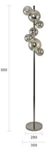 Brilagi - Lampă de podea LED MILLA 7xG9/3W/230V crom negru/fumuriu