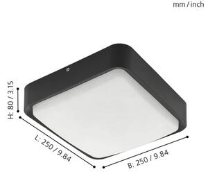 Eglo 97295 - LED plafonieră exterioară dimabilă PIOVE-C LED/14,6W/230V