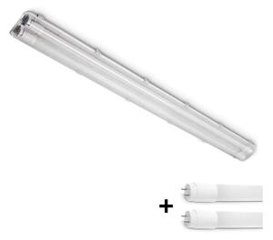 Brilagi - LED Tech. corp de iluminat pentru tuburi fluorescente OPTIMA T8, 2x soclu G13 pentru 18 W, 230 V, 4000 K, IP65, 128 cm