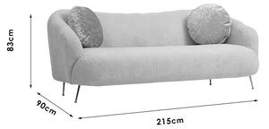 Canapea 3 locuri PWF-0588 material textil bej 215x90x80cm