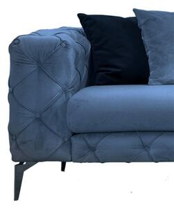 Canapea 3 locuri PWF-0579 material textil tip Chesterfield albastru deschis 237x90x73cm