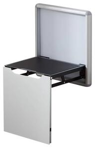 Scaun pliabil de perete pentru încălțăminte – aliaj de aluminiu și oțel-gri