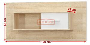 Dulap suspendat TIPS stejar sonoma/alb, PAL, 120x23x55 cm