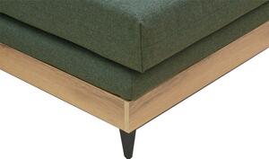 Coltar reversibil Mirabel material textil verde - lemn 250x184x100cm