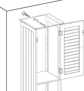 Dulap de depozitare pentru baie, Vasagle, Alb, 32x30x170 cm