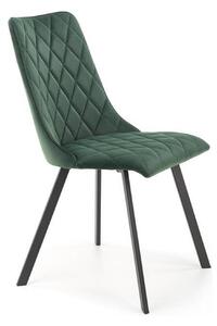 Scaun K450, verde/negru, stofa catifelata/metal, 44x58x85 cm