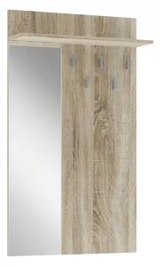 Cuier de perete cu oglinda LIMA PR-1, stejar sonoma, PAL laminat, 70x2