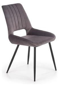 Scaun tapitat K404, gri/negru, stofa/metal, 52x58x88 cm