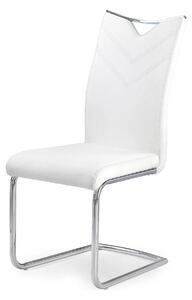 Scaun tapitat K224, alb/crom, piele ecologica/metal, 44X54X100 CM