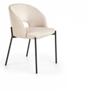 Scaun tapitat K373, bej/negru, stofa clasica/metal, 51x57x77 cm