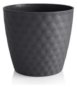 Ghiveci reciclat mat Ruby 19 cm, antracit, 19 cm