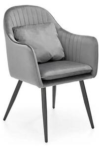 Scaun K464, gri/negru, stofa catifelata/metal, 58x59x84 cm