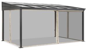 Aluminiu patio baldachin 3 x 6 m Tarragona cu plasă de țânțari Garden Point bej