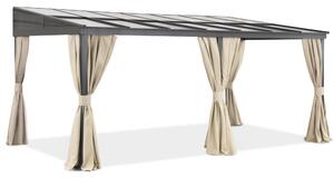 Aluminiu patio baldachin 3 x 6 m Tarragona cu perdele Garden Point bej