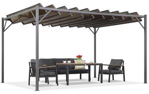 Antracit Paros 3x4m patio pergola cu plasă de țânțari Garden Point