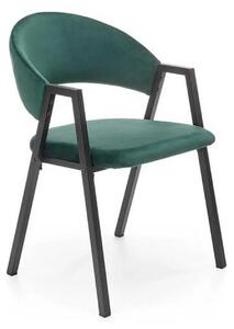 Scaun K473, stofa catifelata verde inchis, 54x58x82 cm