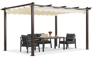 Barbados pergolă terasă 3x4 m Garden Point woodlike-beige