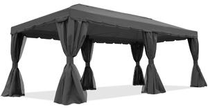 Pavilion de grădină antracit cu plasă de țânțari Valencia 3x6 m Garden Point