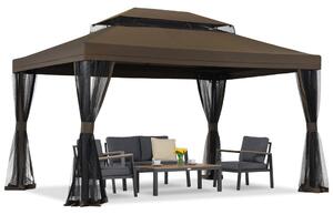 Pavilion de grădină maro cu plasă de țânțari Valencia 3x4 m Garden Point