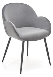 Scaun K480, gri/negru, stofa catifelata/metal, 59x59x79 cm