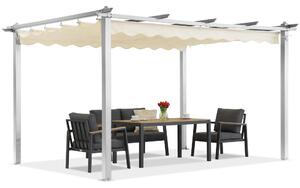Barbados pergolă terasă 3x4 m Garden Point alb și bej