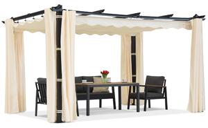 Barbados 3x3 m patio pergola cu perdele Garden Point antracit bej