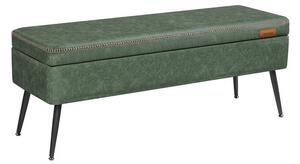 Bancuta hol cufar cu depozitare, Vasagle, Verde inchis, 120x40x45 cm