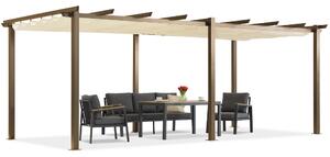 Barbados terasă pergola 3x6 m Garden Point woodlike-beige