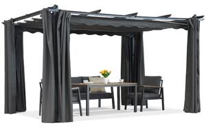 Barbados 3x3 m patio pergola cu perdele Garden Point antracit