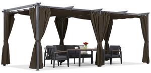 Brown La Palma 3x6m pergolă terasă cu perdele Garden Point