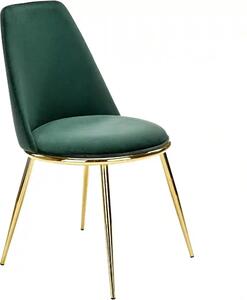 Scaun K460, verde inchis/auriu, stofa catifelata/metal, 49x54x84 cm