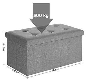 Bancuta hol cufar cu depozitare, Songmics, Gri, 76x38x38 cm
