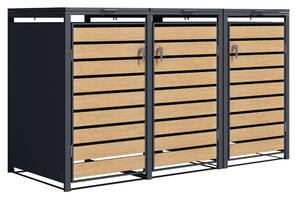 Carcasă pentru 3 coșuri de gunoi 120l sau 240l Bremen CoverTech