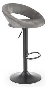 Scaun bar H102, gri - Bluvel14/negru, stofa catifelata/otel, 53x48x78/
