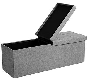 Bancuta hol cufar cu depozitare, Songmics, Gri, 110x38x38 cm