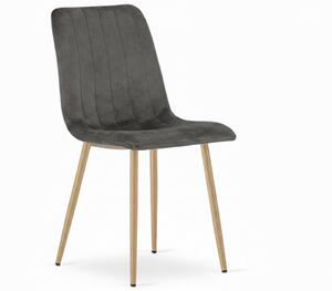 Scaun din catifea LAVA GRAPHITE GRAY, gri inchis