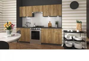 Set bucatarie DARIA, stejar craft/gri cu efect de marmura, PAL laminat