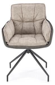 Scaun rotativ K523, gri/negru, stofa/piele ecologica, 61x61x85 cm