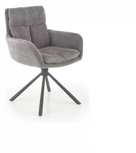 Scaun rotativ K495, gri/negru, stofa clasica/metal, 60x65x87 cm