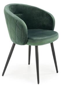 Scaun K430, verde/negru, stofa catifelata/metal, 61x54x77 cm