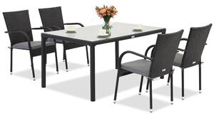 Milan 4 Garden Point technorattan set negru