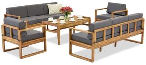 Mobilier de grădină din lemn de salcâm Maskat Coffee 8 Garden Point