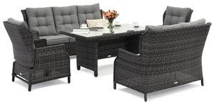 Garden Point Malaga Apetito 7 antracit technorattan set de grădină