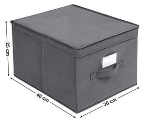 Set 3 cutii depozitare pliabile, Songmics, Gri, 40x30x25 cm