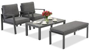 Zakintos Set mobilier de terasă cu bancă antracit Garden Point