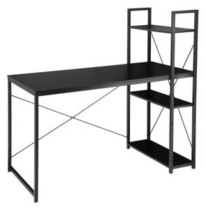 Birou cu raft LOFTY 120x60 cm, negru