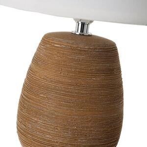 Veioză maro din ceramică cu abajur textil (înălțime 27,5 cm) – Casa Selección